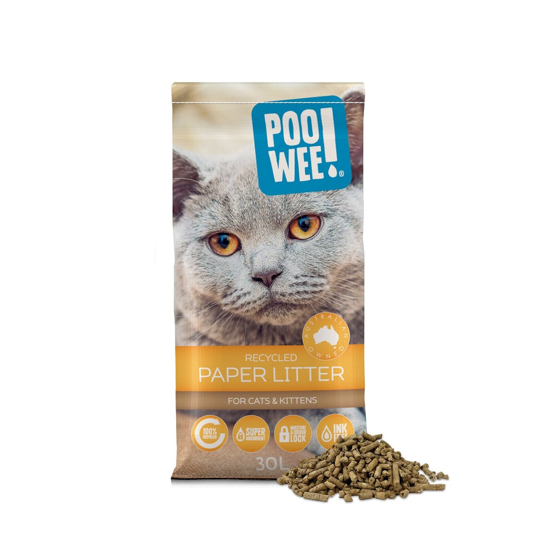 PooWee Ink Free Recycled Paper Cat Litter Paper Cat Litter