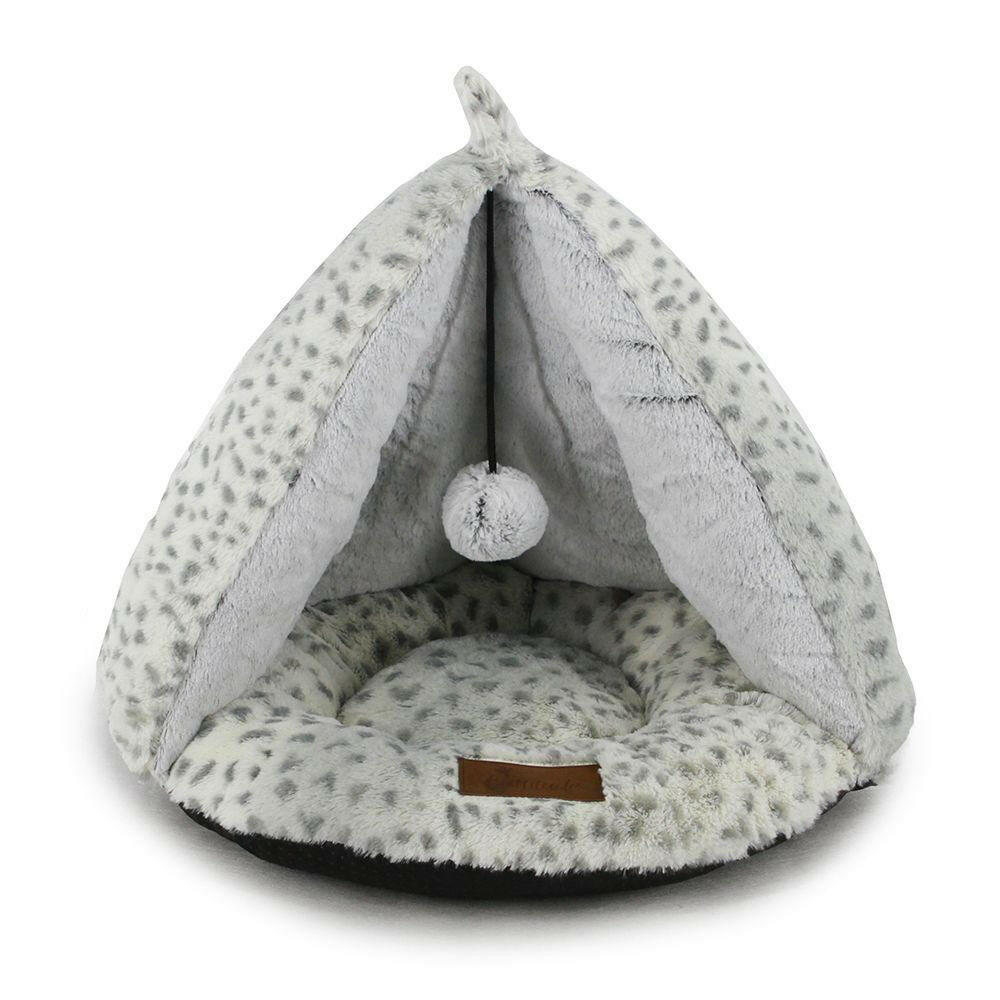 Cattitude Igloo Teepee Snow Leopard 50cm Cat Bed Pet Essentials