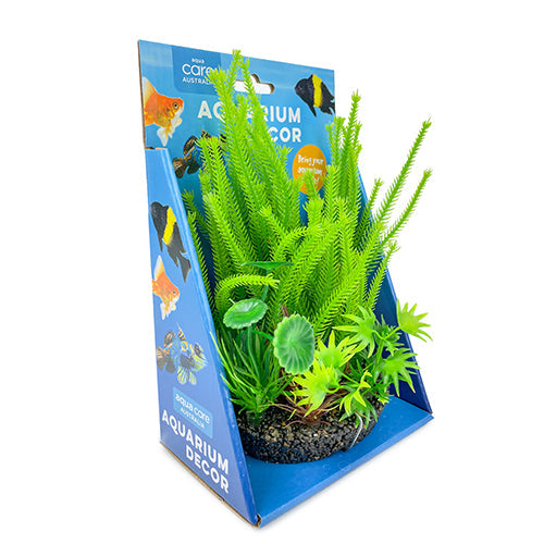 Aqua Care Plant Decor Mini Tube of 4 #059, Aquatic Plants, Mini Plants for fish tanks, Fish tank decor, Fake Plants for fish tanks, Pet Essentials Warehouse