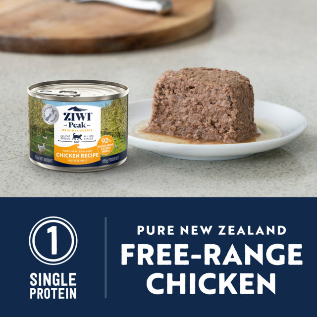 Ziwi Chicken Wet Cat Food, Cat food, Newzealand made cat food, Pure New Zealand cat wet food, all breeds and life stages, Kitten and cat wet food, Pet Essentials Warehouse, Poster