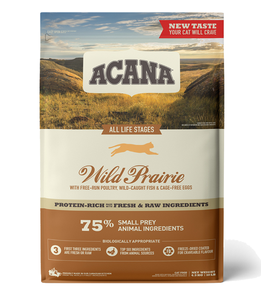 Acana Cat Wild Prairie 4.5kg bag, pet essentiuals warehous