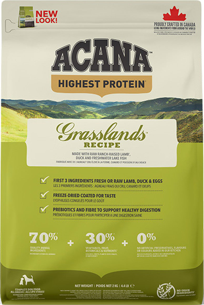 Acana Grasslands Dry Dog Food 2kg, pet essentials warehouse