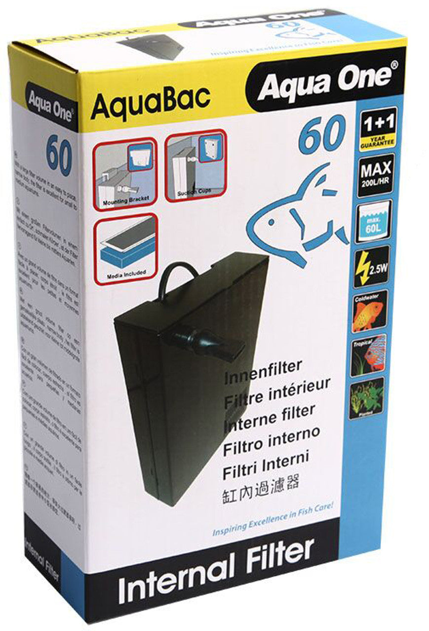 Aqua One AquaBac 60 Internal Filter, Pet Essentials Warehouse, Pet City