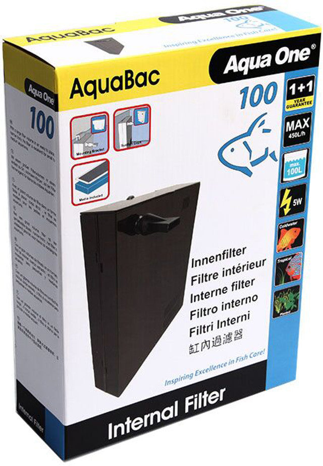 Aqua One AquaBac 100 Internal Filter, Pet Essentials Warehouse, Pet City