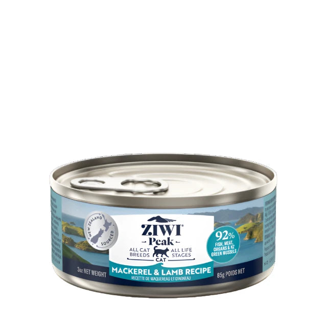 Ziwi Peak Mackerel And Lamb Wet Cat Food, Newzealand made cat food, Ziwipeak cat food, All life stages for cats, Mackerel and lamb cat food, Pet Essentials Warehouse, poster