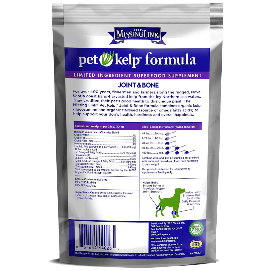 Pet Kelp Joint and Bone, Limited ingredients superfood for dogs, bone and joint for dogs, Helps bones and joints in dogs, Natural joint supplements, Pet Essentials Warehouse