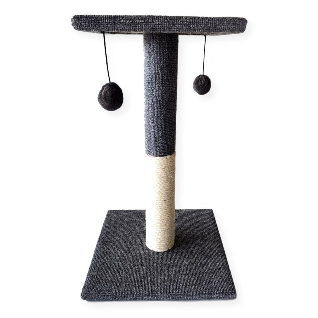 Trouble & Trix Charlie Platform Sisal & Carpet Cat Scratcher dark grey, pet essentials warehouse, cat scratching post