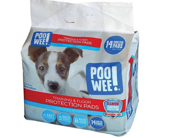 PooWee Training Pads 14 Pack, Poowee Training pads, Puppy training pads, Training pads for puppies, Amo lock training Pads, Pet Essentials Warehouse