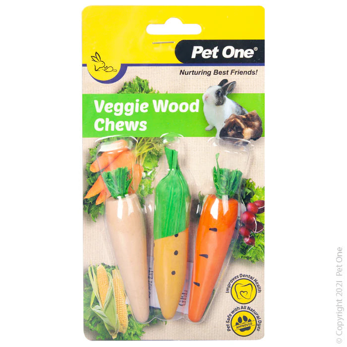 Pet One Veggie Wood Chews 3 Pack, Veggie wood chews, Petone, Small Pet Chews, Pet Essentials Warehouse