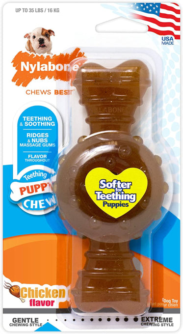 Nylabone Puppy Ring Bone Dog Toy, Chicken chew puppy, Pet Essentials Warehouse