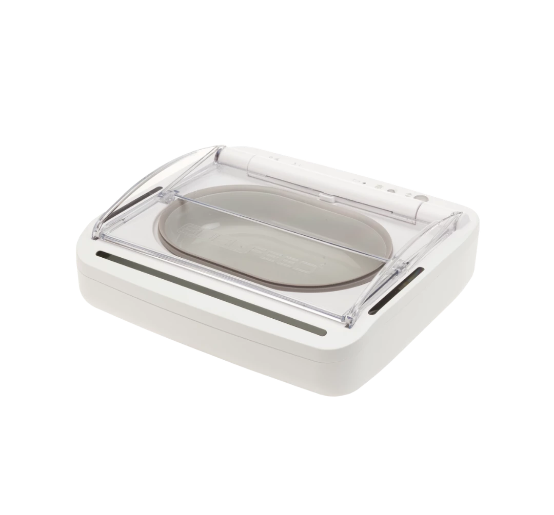 SureFeed Sealed Pet Bowl white with motion sensors, pet essentials warehouse, cat motion sensor feeder bowl