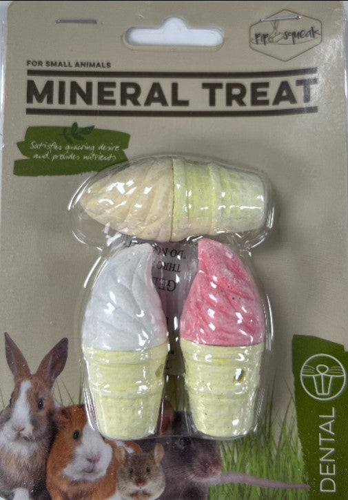 PipSqueak Ice Cream Mineral Treat 3 pack, Pet Essentials Warehouse