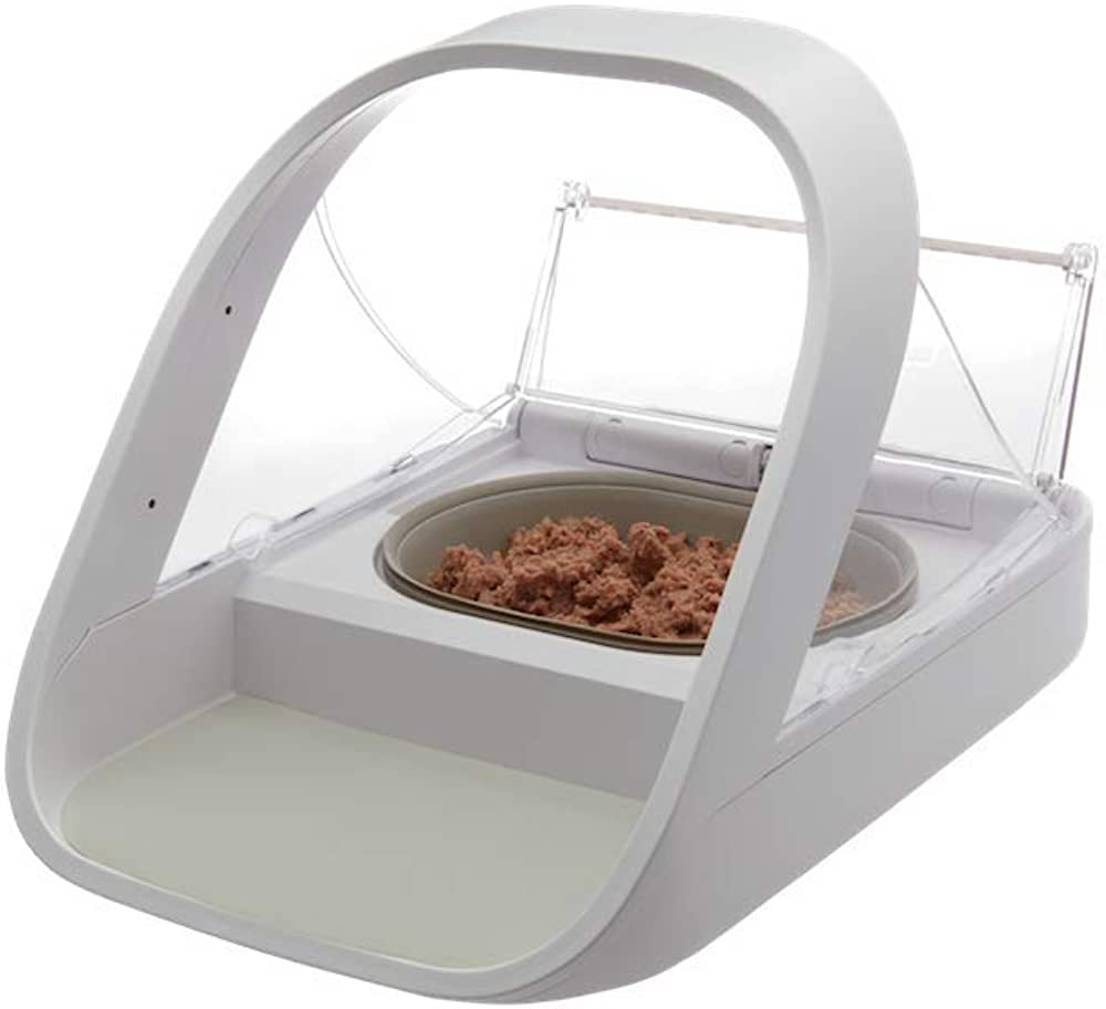 SureFeed Microchip Pet Feeder. with lid open, pet essentials warehouse