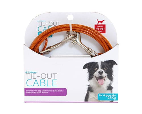 Allpet Canine Care Tieout Cable 4.5m cable for dogs under 25kg, pet essentials napier