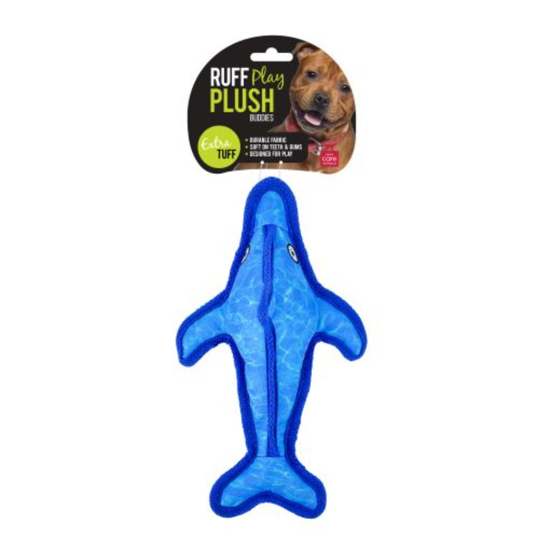 Ruff Play Plush Shark Blue, Ruffplay dog toy, Shark dog toy, Plus ruff play dog toy, Pet Essentials Warehouse