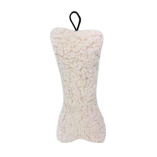 Snuggle Friends Wool Bone White Dog Toy, wool dog toy, bone dog toy, Pet Essentials Warehouse