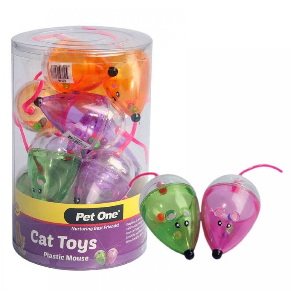 Pet One Cat Toy Plastic Mouse, Plastic Mince for cats, Cat Toys for cats, Plastic Mice, Pet Essentials Warehouse