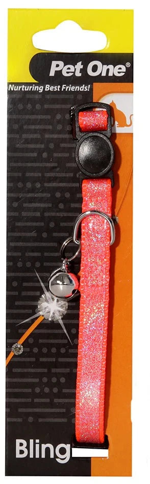 Pet One Cat Collar Sparkle Orange, Cat Collars, Bling cat collar, Sparkling cat collar, Pet Essentials Warehouse