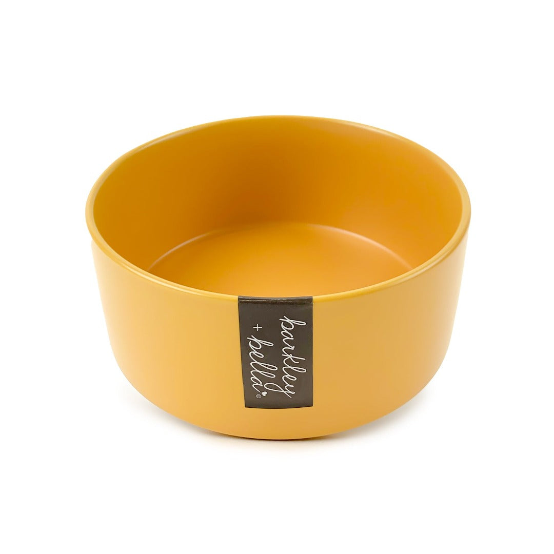 Barkley & Bella Ceramic Zen Tangerine Bowl inside view, pet essentials warehouse,