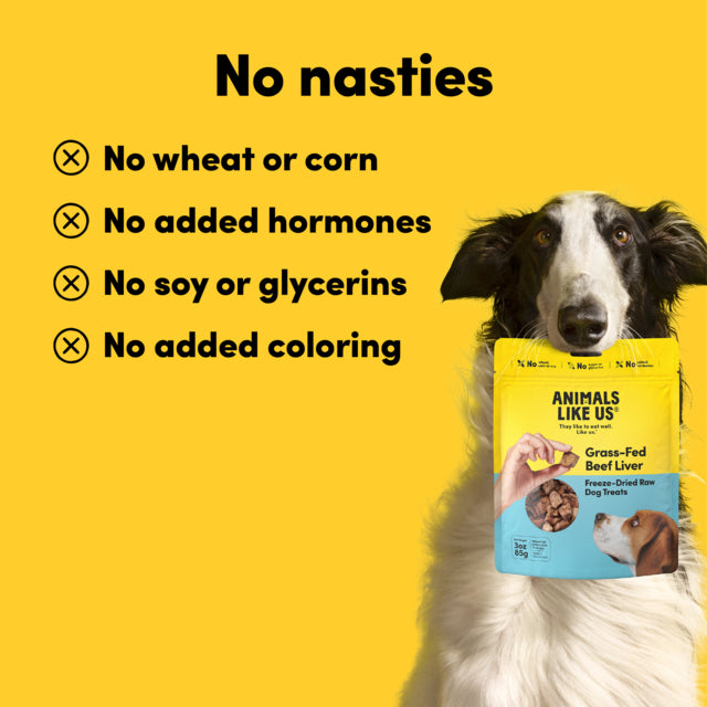 Animals Like Us Grass-Fed Beef Liver Freeze Dried Dog Treats, No nasties dog treats, All natural, Pet Essentials Warehouse