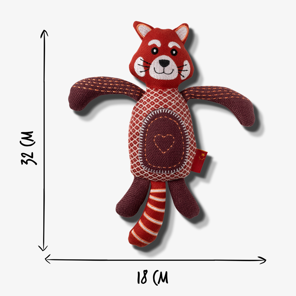 Resploot Red Panda Dog Toy, size guide, Resploot dog toys, Pet Essentials Warehouse