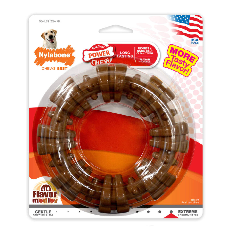 Nylabone Dura Chew Textured Ring large, tasty dog chew, Pet Essentials Warehouse 