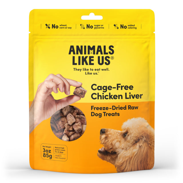 Animals Like Us Cage-Free Chicken Liver Freeze Dried Dog Treats, Treats for dogs, Dog Treats, Chicken liver dog treats, Raw dog treats, Pet Essentials Warehouse