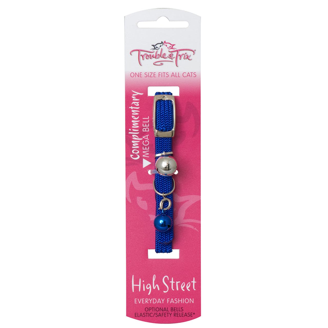 Trouble & Trix High Street Stretch Blue Cat Collar, Pet Essentials Warehouse, Pet City