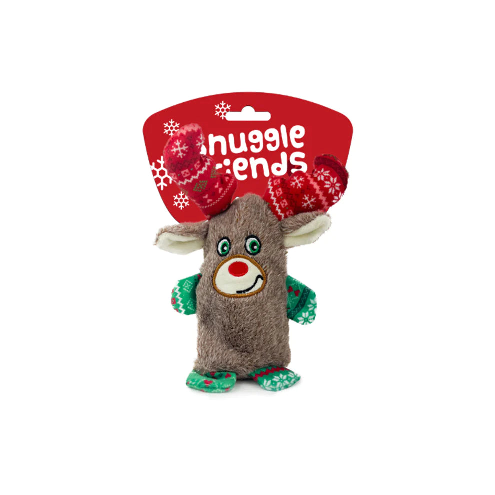 Snuggle Friends Christmas Plush Moose Dog Toy, Snuggle friends christmas toys, pet essentials warehouse