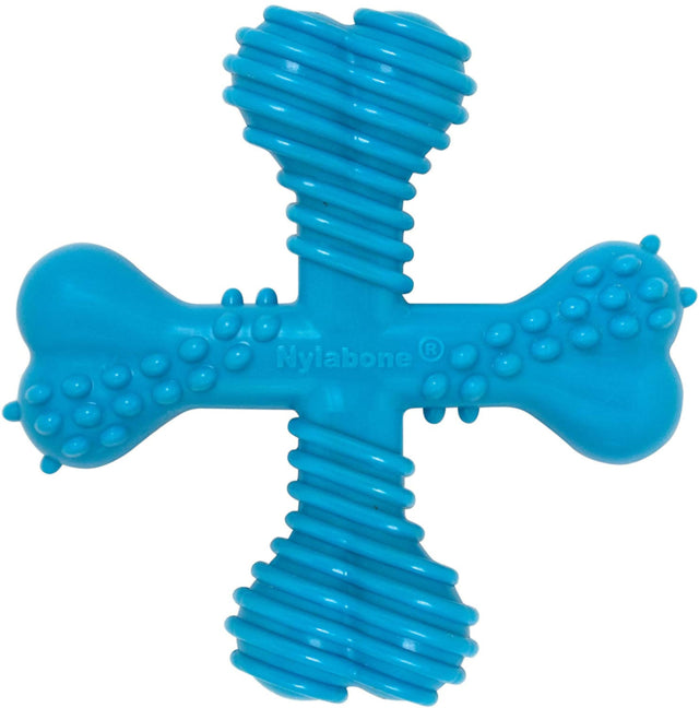 Nylabone Puppy Chew X Bone Dog Toy, Puppy chew toy, Beef chew toy, Pet Essentials Warehouse, Blue fog toy