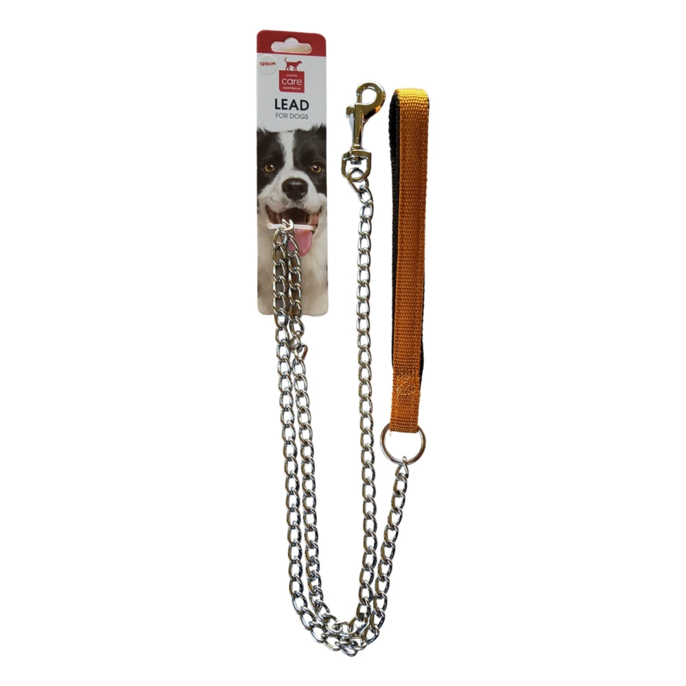 Canine Care Chain Lead Padded Handle gold colours, pet essentials warehouse