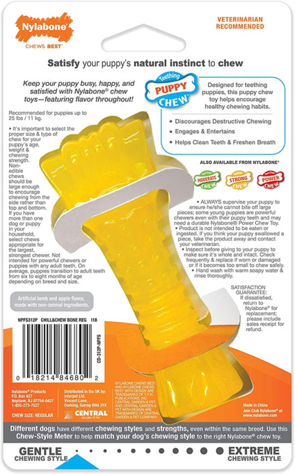 Nylabone Puppy Chill & Chew Freezer Bone barcode, pet essentials warehouse