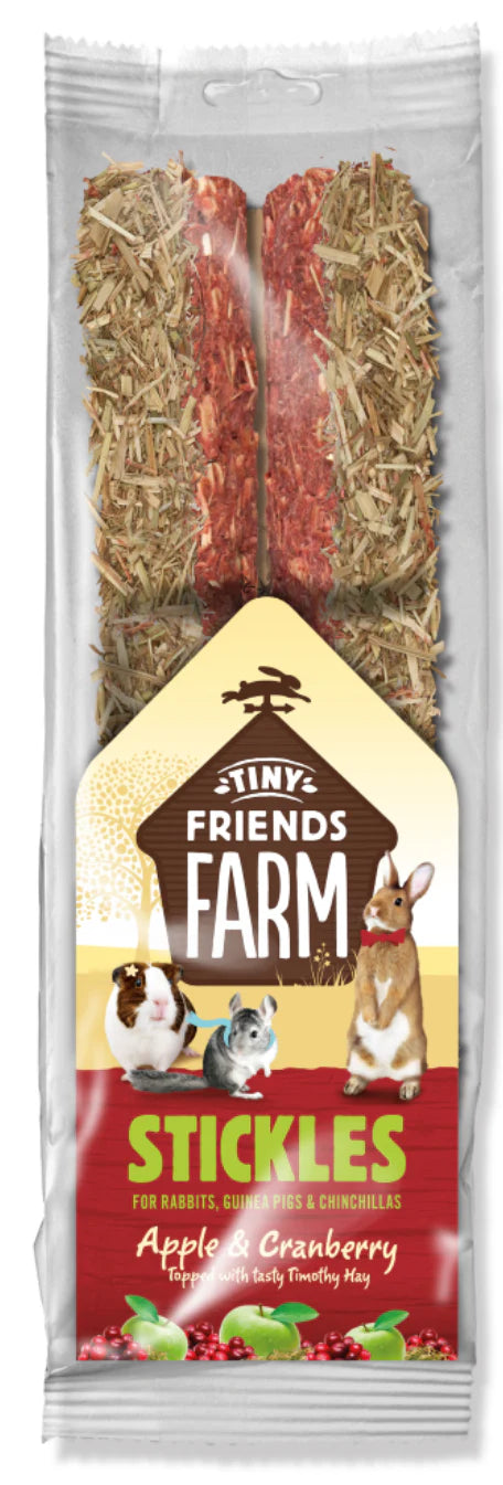 Tiny Friends Farm Stickles Apple & Cranberry, small animal treats, Treats for small animals, Pet Essentials Warehouse
