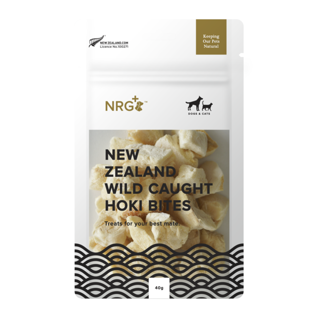 NRG Freeze Dried Bites NZ Hoki Bites, Cat and dog treats, newzealand made dog treats, Pet Essentials Warehouse