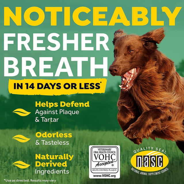 TropiClean Fresh Breath Dental Health Solution For Dogs, Dental Solution for dogs, Tartar Control in dogs, Fresh Breath for dogs, Water solution for dogs, Pet Essentials Warehouse