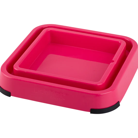 Lickimat Outdoor Keeper pink side view, pet essentials warehouse