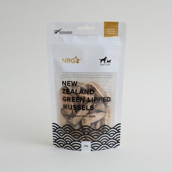 NRG Freeze Dried Bites NZ Whole Green Lipped Mussel, Cat and Dog Treats, Cat and Dog treats, Green lipped musscels for cats and dogs, NewZealand Made, Pet Essentials Warehouse