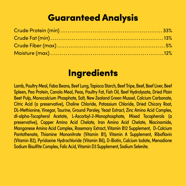 Animals Like Us RawMix33 with Grass-Fed Beef Freeze Dried Dog Food, Ingredients list, Pet Essentials Warehouse