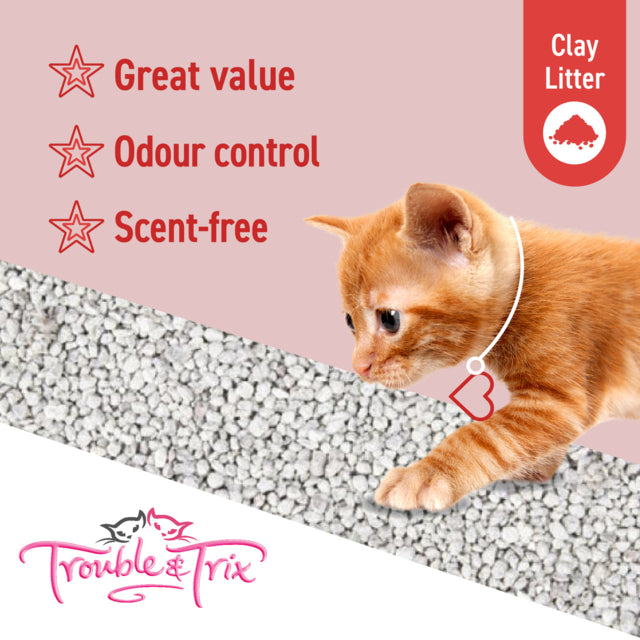 Trouble & Trix Natural Clay Cat Litter, Cat litter, Cat Litter clay, Clay Litter for cats, Natural cat litter, Trouble and Trix, Scent free litter, Pet Essentials Warehouse