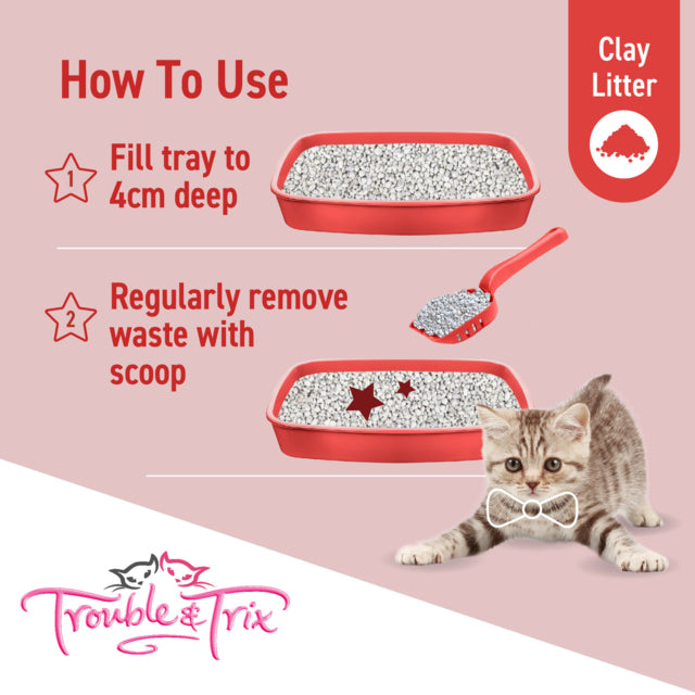 Trouble & Trix Natural Clay Cat Litter, Cat litter, Cat Litter clay, Clay Litter for cats, Natural cat litter, Trouble and Trix, Scent free litter, Pet Essentials Warehouse