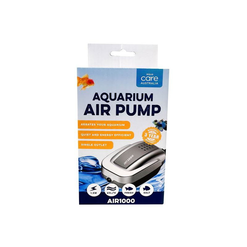 Aqua Care Air Pump Air1000, Air Pump for fish tanks, Pet Essentials Warehouse