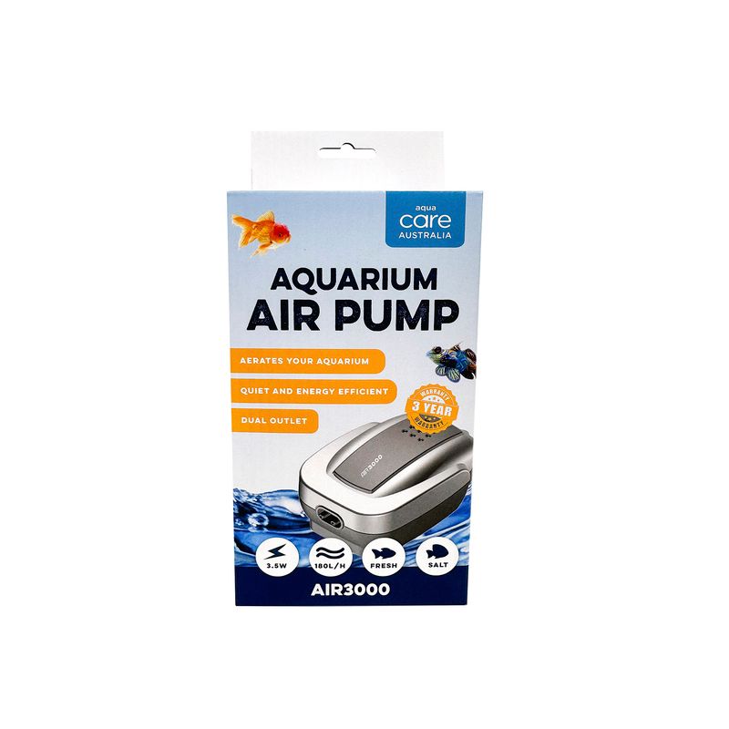 Aqua Care Air Pump air3000, Air Pump for fish tanks, Pet Essentials Warehouse