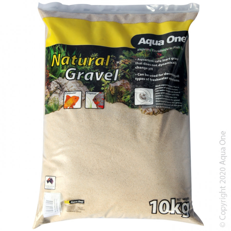 Aqua One River Sand Natural Gravel 10kg bag, pet essentials warehouse, pet city