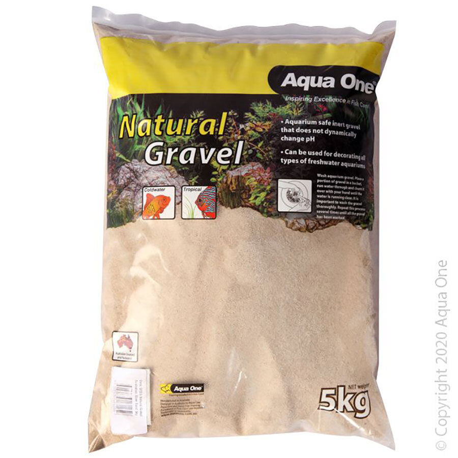 Aqua One River Sand Natural Gravel 5kg bag, pet essentials warehouse, pet city