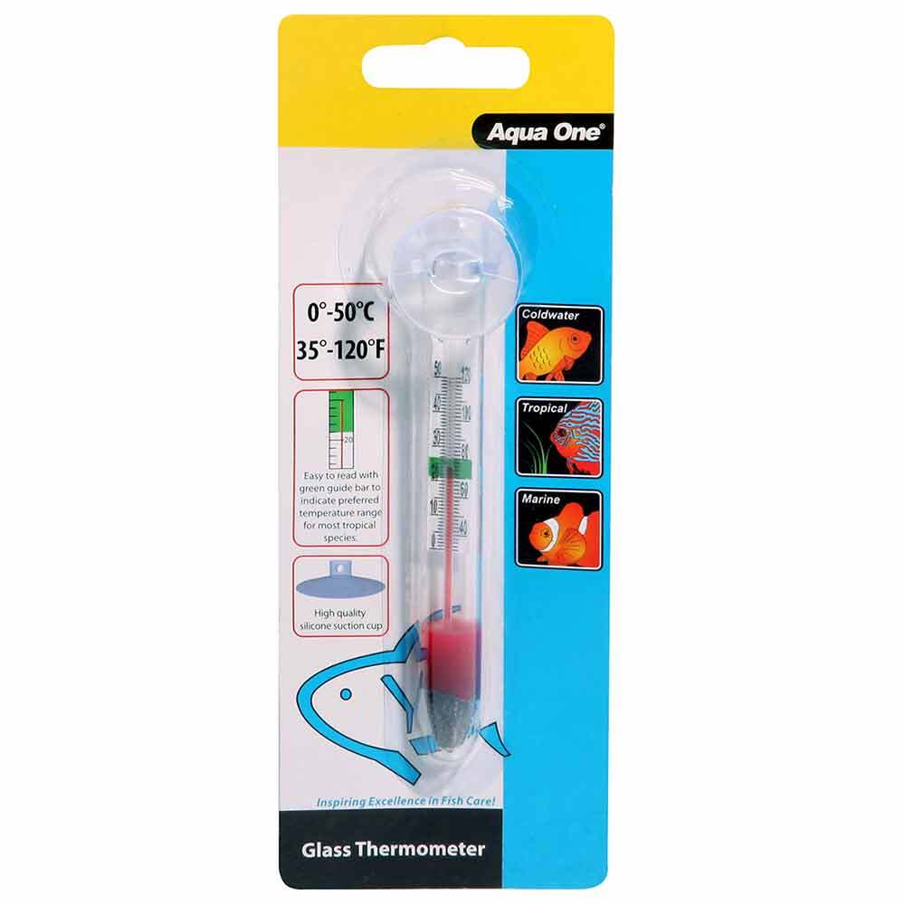 Aqua One Thermometer Glass, Glass thermometer for tropical aquarium tank, pet essentials warehouse