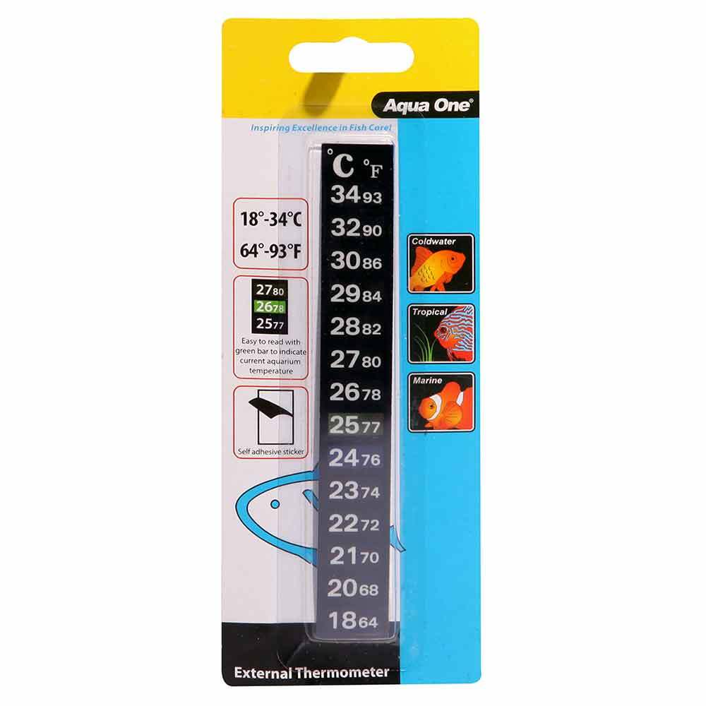 Aqua One Thermometer Stick on Digital, Aquarium Heater, Pet Essentials Warehouse