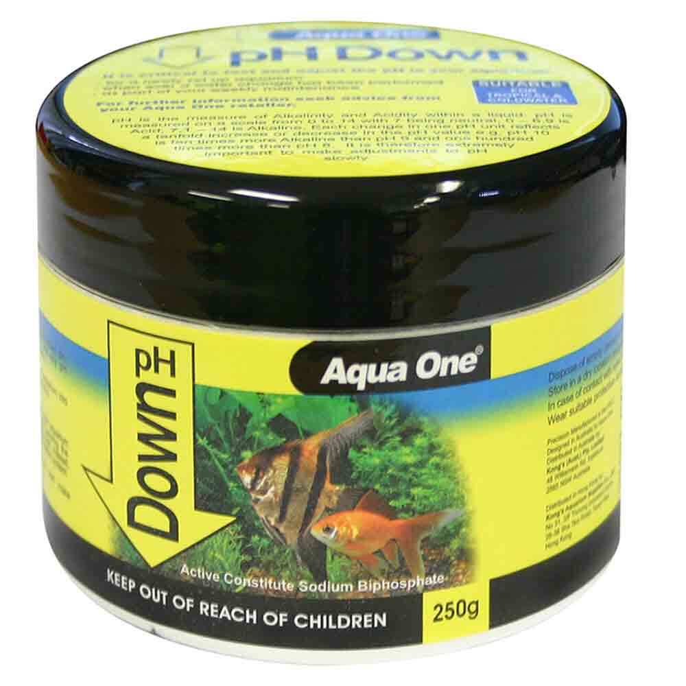 Aqua One pH Down Powder 250g jar, pet essentials warehouse