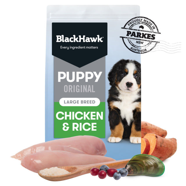 Black Hawk Original Large Breed Puppy Chicken & Rice, Black Hawk dog food, Chicken and Rice dog food,  Puppy food, Food for puppies, Pet Essentials Warheouse