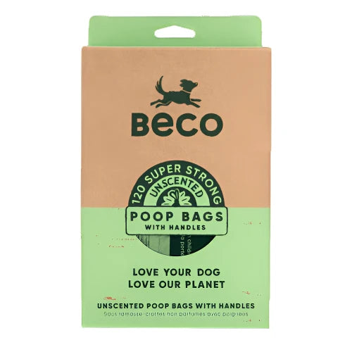 Beco Unscented Poop Bags With Handle, Poop bag for dogs, Dog poop bag, Pet Essentials Warehouse