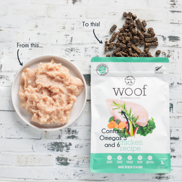 Woof Air Dried Chicken Dog Treats, Dog Treats, Treats for dogs, Chicken treats for dogs, Pet Essentials Warehouse